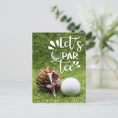 Golf Let's Par T-shirt Golfer Kerstparty Briefkaart (Staand voorkant)