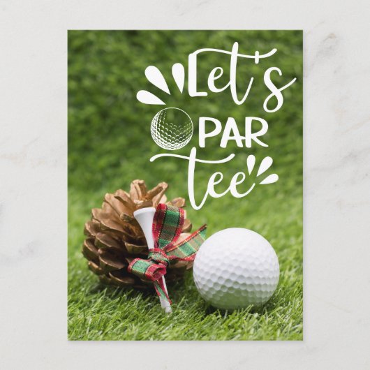 Golf Let's Par T-shirt Golfer Kerstparty Briefkaart (Voorkant)