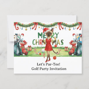 Golf Let's Par T-shirt kerstfeest voor golfer Briefkaart