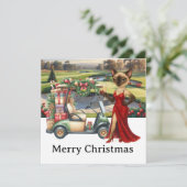 Golf Let's Par T-shirt kerstfeest voor golfer Feestdagenkaart (Staand voorkant)