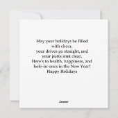 Golf Let's Par T-shirt kerstfeest voor golfer Feestdagenkaart (Achterkant)