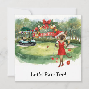 Golf Let's Par T-shirt kerstfeest voor golfer Feestdagenkaart
