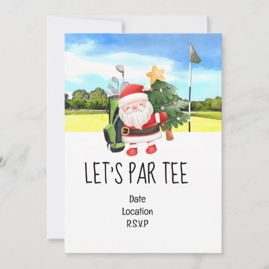 Golf Let's Par t-shirt Kerstfeest voor Golfer Kaart (Voorkant)