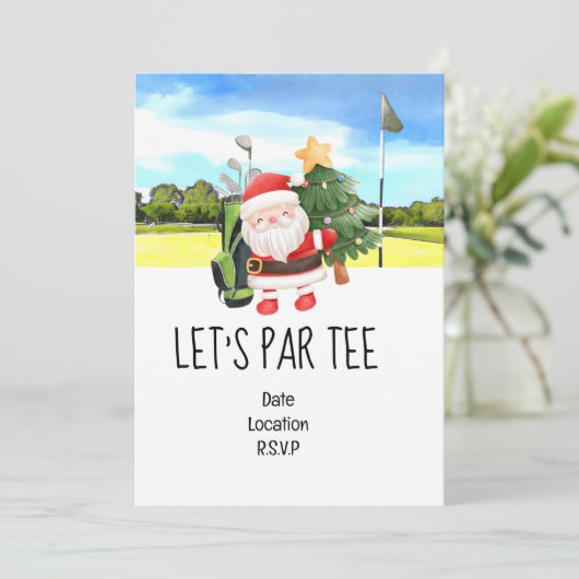 Golf Let's Par t-shirt Kerstfeest voor Golfer Kaart (Staand voorkant)