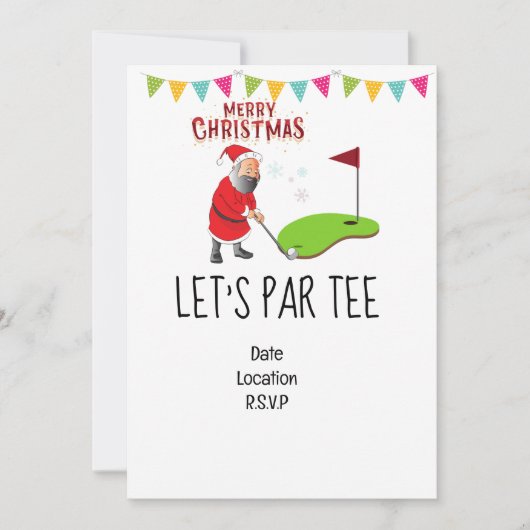 Golf Let's Par t-shirt kerstfeest voor golfer Kaart (Voorkant)
