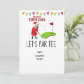 Golf Let's Par t-shirt kerstfeest voor golfer Kaart (Staand voorkant)