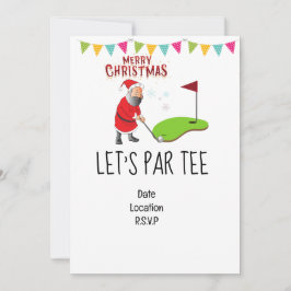 Golf Let's Par t-shirt kerstfeest voor golfer Kaart