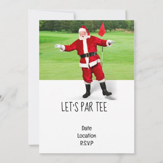 Golf Let's Par t-shirt Kerstfeest voor Golfer Kaart (Voorkant)