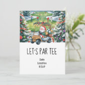 Golf Let's Par t-shirt Kerstfeest voor Golfer Kaart (Staand voorkant)