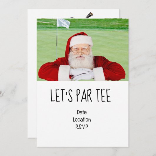 Golf Let's Par t-shirt Kerstfeest voor Golfer Kaart (Voorkant / Achterkant)