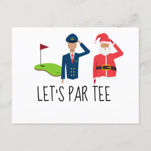 Golf Let's Par t-shirt kerstfeest voor piloot Briefkaart