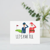 Golf Let's Par t-shirt kerstfeest voor piloot Briefkaart (Staand voorkant)