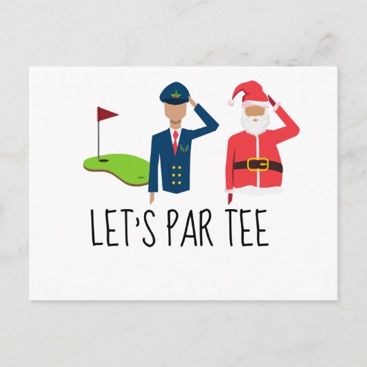 Golf Let's Par t-shirt kerstfeest voor piloot Briefkaart (Voorkant)