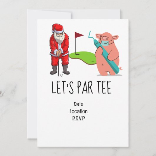 Golf Let's Par t-shirt Kerstfeest voor Tandarts Kaart (Voorkant)