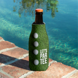 Golf Let's Par T-shirt met bal op groen gras Flesjeskoeler