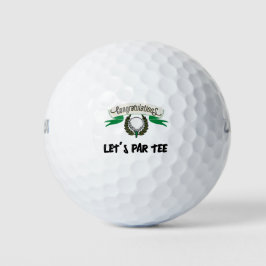 Golf Let's Par t-shirt met felicitaties Golfballen