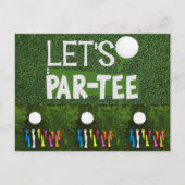 Golf Let's Par t-shirt met golfbal en kleurrijk t- Briefkaart (Voorkant)