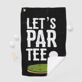 Golf Let's Par T-shirt met golfbal op groen Golfhanddoek (Insitu)