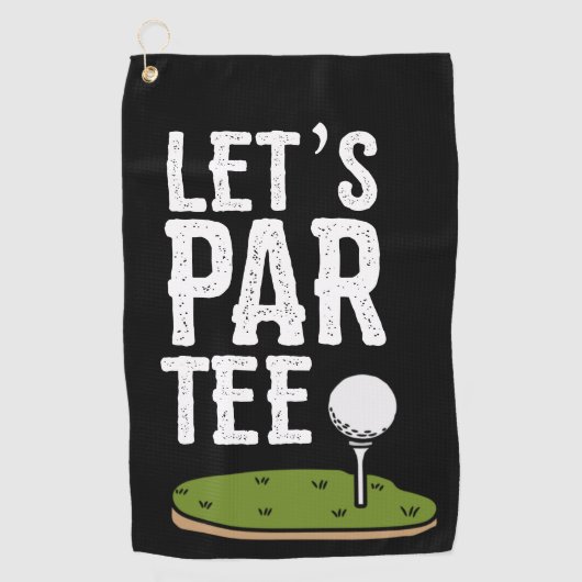 Golf Let's Par T-shirt met golfbal op groen Golfhanddoek (Voorkant)