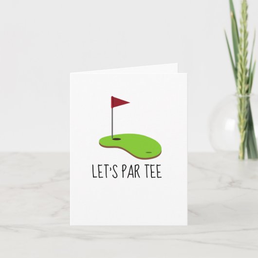 Golf Let's Par t-shirt met golfvlag op groen (Voorkant)