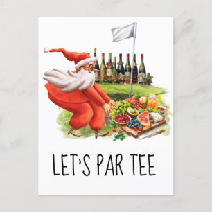 Golf Let's Par t-shirt met golfvlag op groen Briefkaart