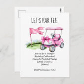 Golf Let's Par t-shirt met golfvlag op groen Briefkaart (Voorkant / Achterkant)