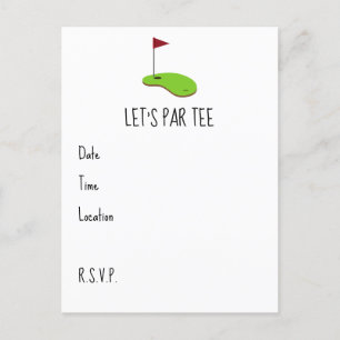 Golf Let's Par t-shirt met golfvlag op groen Briefkaart