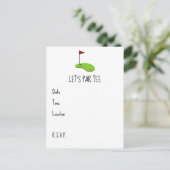 Golf Let's Par t-shirt met golfvlag op groen Briefkaart (Staand voorkant)
