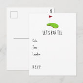 Golf Let's Par t-shirt met golfvlag op groen Briefkaart (Voorkant / Achterkant)