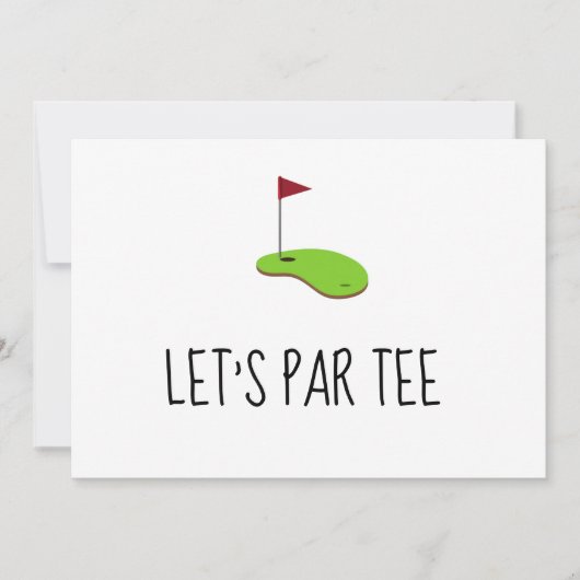 Golf Let's Par t-shirt met golfvlag op groen Kaart (Voorkant)