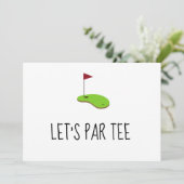 Golf Let's Par t-shirt met golfvlag op groen Kaart (Staand voorkant)