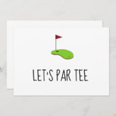 Golf Let's Par t-shirt met golfvlag op groen Kaart (Voorkant / Achterkant)