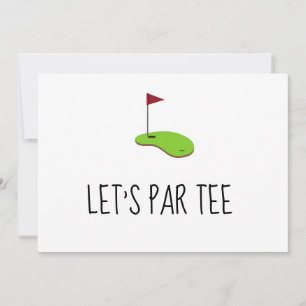 Golf Let's Par t-shirt met golfvlag op groen Kaart