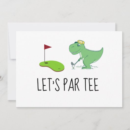 Golf Let's Par t-shirt met golfvlag op groen Kaart (Voorkant)