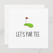 Golf Let's Par t-shirt met golfvlag op groen Kaart (Voorkant / Achterkant)