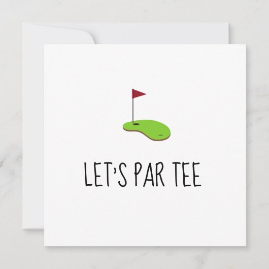 Golf Let's Par t-shirt met golfvlag op groen Kaart (Voorkant)