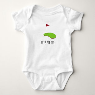 Golf Let's Par t-shirt met golfvlag op groen wit