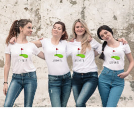 Golf Let's Par t-shirt met golfvlag op groen wit