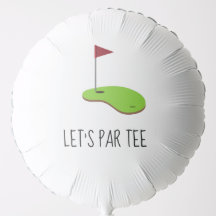 Golf Let's Par t-shirt met golfvlag op groen wit