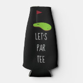 Golf Let's Par t-shirt met golfvlag op groen wit Flesjeskoeler (Voorkant)