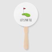 Golf Let's Par t-shirt met golfvlag op groen wit Handwaaier (Voorkant)