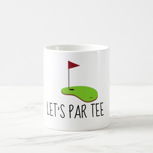 Golf Let's Par t-shirt met golfvlag op groen wit Koffiemok (Center)