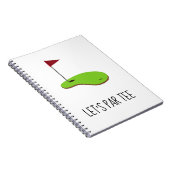 Golf Let's Par t-shirt met golfvlag op groen wit Notitieboek (Rechterzijde)