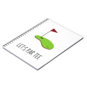 Golf Let's Par t-shirt met golfvlag op groen wit Notitieboek (Linkerzijde)