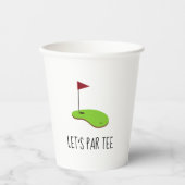 Golf Let's Par t-shirt met golfvlag op groen wit Papieren Bekers (Voorkant)