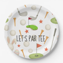 Golf Let's Par t-shirt met golfvlag op groen wit