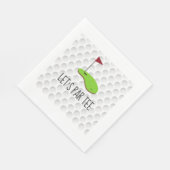 Golf Let's Par t-shirt met golfvlag op groen wit Servet (Hoek)