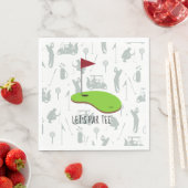 Golf Let's Par t-shirt met golfvlag op groen wit Servet (Insitu)