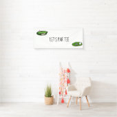 Golf Let's Par t-shirt met golfvlag op groen wit Spandoek (Insitu)