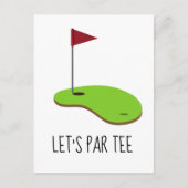 Golf Let's Par t-shirt met golfvlag op groen wit Uitnodiging Briefkaart (Voorkant)